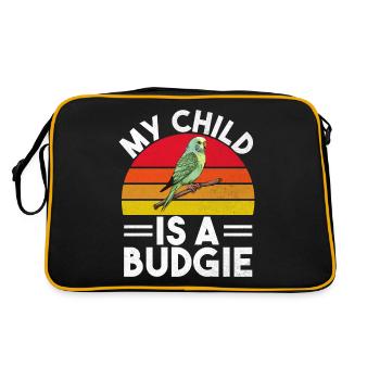 Budgie Gift - Retro Bag - black/gold - Back