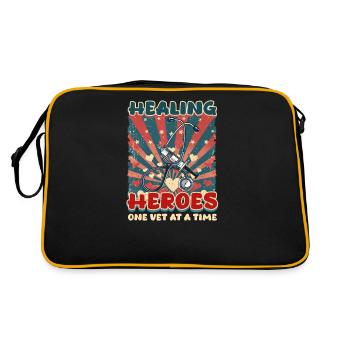Heilungshelden der VA-Krankenschwester, ein Tierarzt nach dem anderen - Retro Tasche - Schwarz/Gold - Hinten