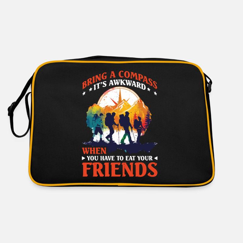 Carry a Compass Avoid Eating Your Friends Retro Tasche