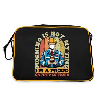 Agent de sécurité Le matin n’est pas mon temps Sécurité - Sac Retro - noir/or - Dos