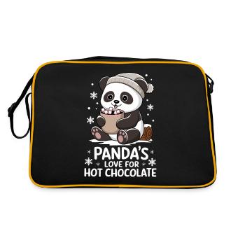 Panda's love for hot chocolate - Retro Bag - black/gold - Back