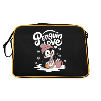 Penguin Love With Hot Cocoa - Retro Bag - black/gold - Back