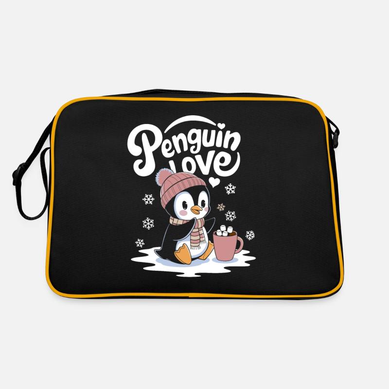 Amour pingouin au chocolat chaud Sac Retro