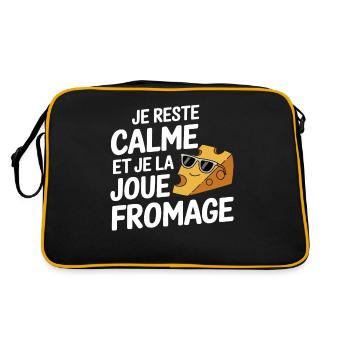 Je Reste Calme Et Je La Joue Fromage Cool Relax - Sac Retro - noir/or - Dos