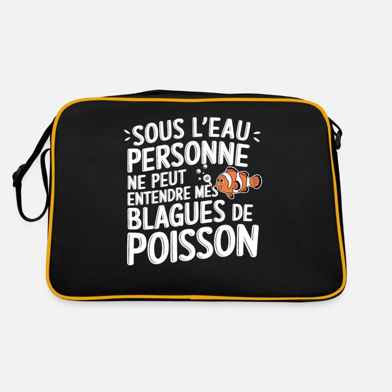No One Can Hear Jokes Fish Humor Dad Retro Bag