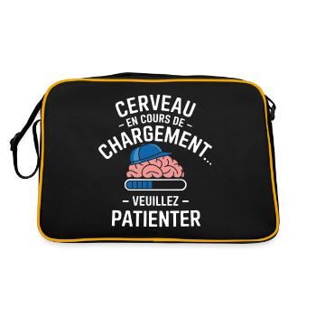 Brain Loading Wait Funny - Retro Bag - black/gold - Back