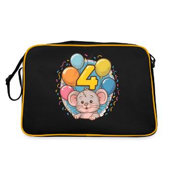 Fête d’anniversaire des enfants 4ème anniversaire souris - Sac Retro - noir/or - Dos