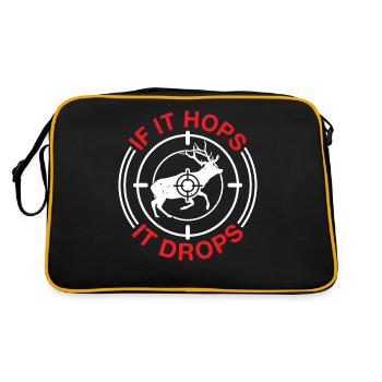 If It Hops It Drops 6 - Retro Tasche - Schwarz/Gold - Hinten