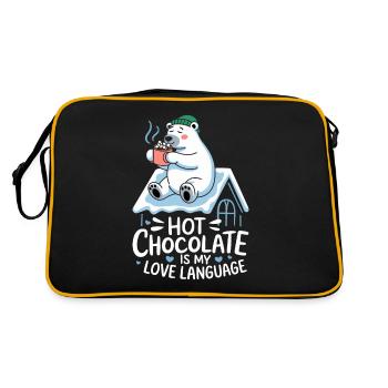 Hot chocolate is my love language Bear - Retro Bag - black/gold - Back