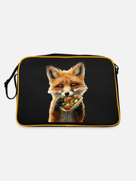 Fuchs - Retro Tasche - Schwarz/Gold
