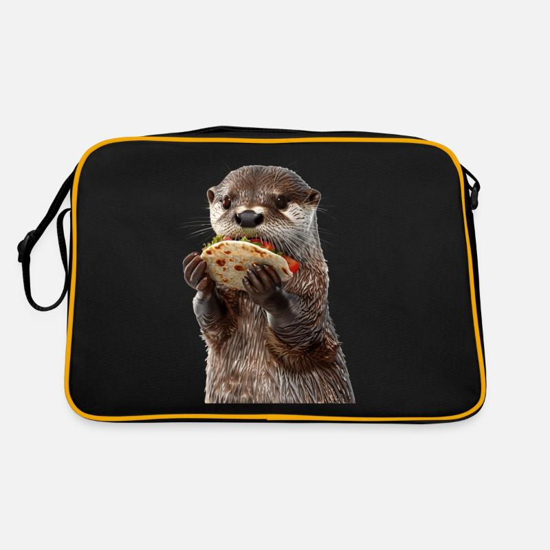 Otter - Retro Tasche - Schwarz/Gold