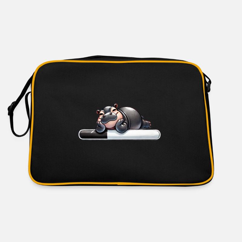 Lazy Hippo Loading Bar Humor Retro Bag