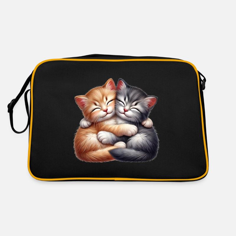 Deux chatons câlins dans une étreinte affectueuse Sac Retro
