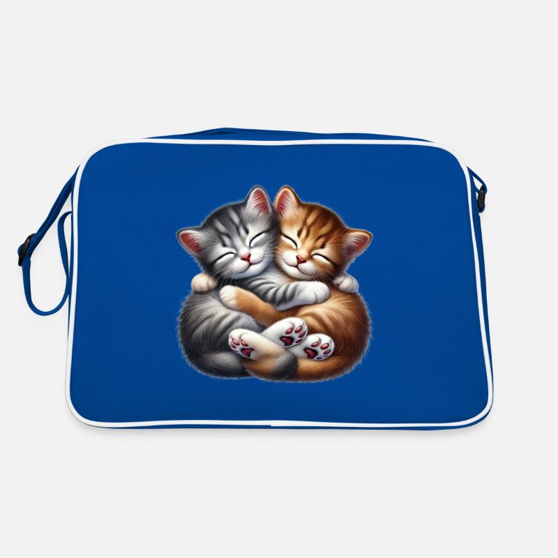 Deux chatons câlins dans une étreinte affectueuse Sac Retro