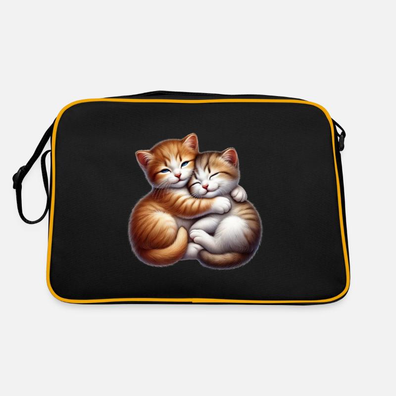 Deux chatons câlins dans une étreinte affectueuse Sac Retro