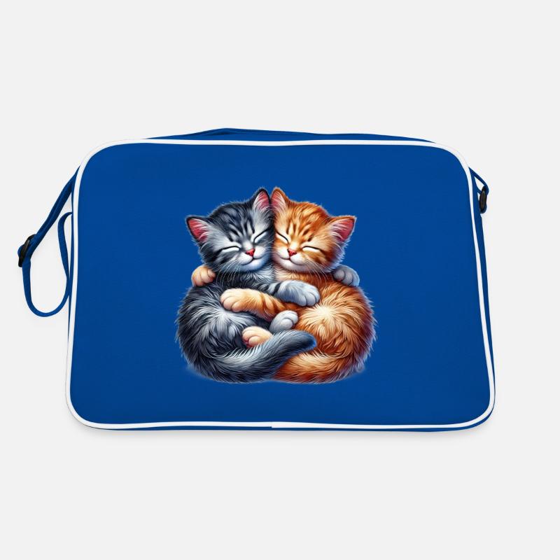 Deux chatons câlins dans une étreinte affectueuse Sac Retro