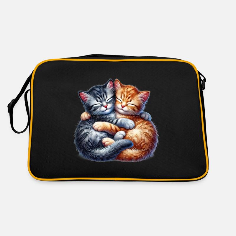 Deux chatons câlins dans une étreinte affectueuse Sac Retro