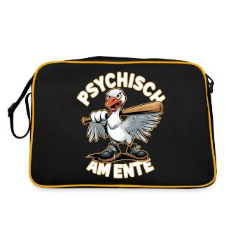 Psychically on the duck humorous duck joke - Retro Bag - black/gold - Back