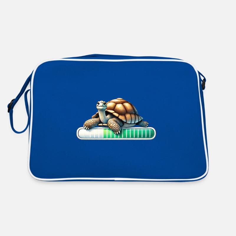 Langsame Fortschritte Schildkröte Illustration Retro Tasche