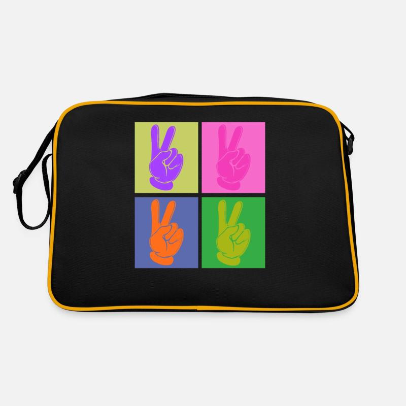 Poignée de paix colorée Pop Art Design Sac Retro