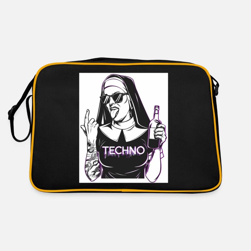 Rebellious Nun Techno Party Hardstyle Retro Tasche