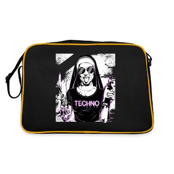 Rebellious Nun Techno Party Hardstyle - Retro Bag - black/gold - Back