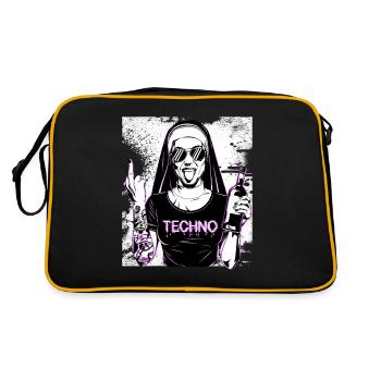 Rebellious Nun Techno Party Hardstyle - Retro Bag - black/gold - Back