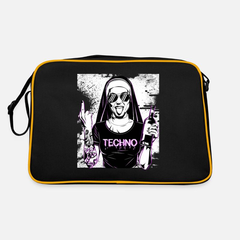Rebellious Nun Techno Party Hardstyle Retro Tasche