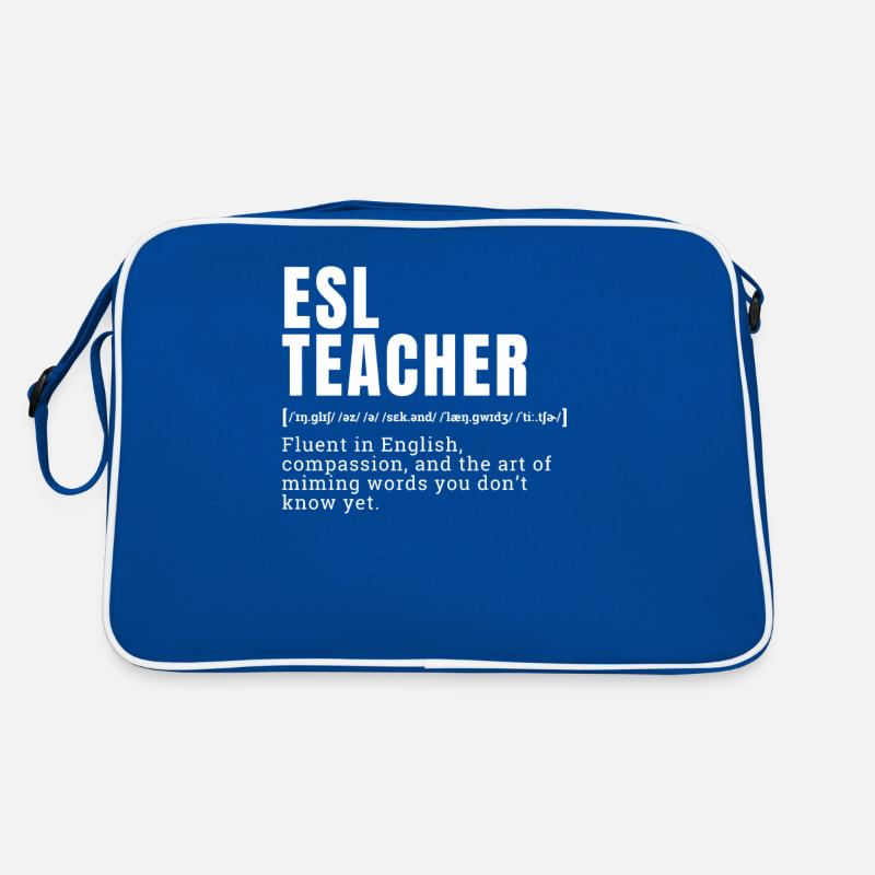 Drôle d’anglais comme professeur de langue seconde ESL ini Sac Retro