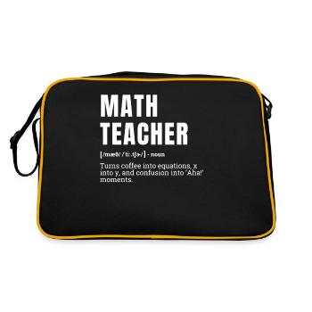 Funny Math Teacher Definition Humor - Retro Bag - black/gold - Back
