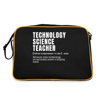Funny Technology Science Teacher Definition Humor - Retro Tasche - Schwarz/Gold - Hinten