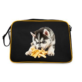 Siberian Husky - Retro Bag - black/gold - Back
