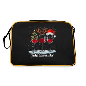Lustiges Weihnachts Outfit Frauen Frohe Weihnacht - Retro Tasche - Schwarz/Gold - Hinten