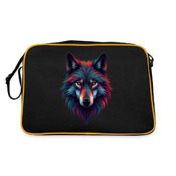 Art du loup dans l’art du motif animal coloré loup - Sac Retro - noir/or - Dos
