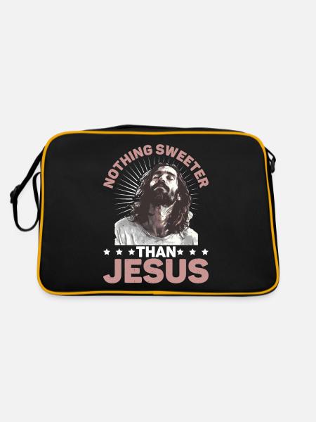 Nothing Sweeter Than Jesus 2 - Retro Tasche - Schwarz/Gold - Hinten