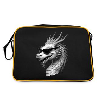 Cool Dragon Animal Motif Dragon Lover Dragon - Sac Retro - noir/or - Dos