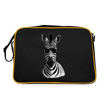 Zebra Sunglasses Animal Motif Zebra Black White - Retro Bag - black/gold - Back