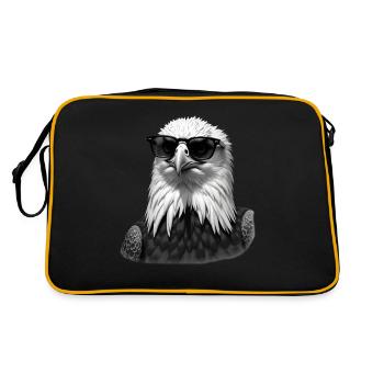 Lunettes de soleil Eagle Motif Animal Art Eagle - Sac Retro - noir/or - Dos