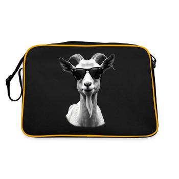 Chèvre avec lunettes de soleil Motif animal Porte-chèvre - Sac Retro - noir/or - Dos