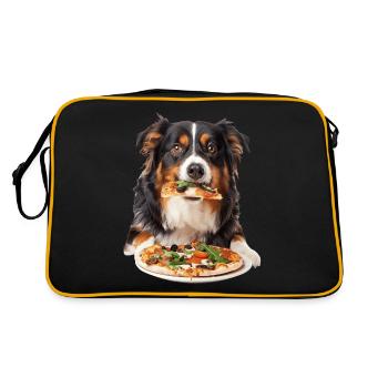 Australischer Schäferhund - Retro Tasche - Schwarz/Gold - Hinten