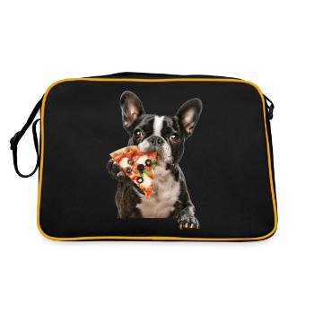 Boston Terrier - Retro Tasche - Schwarz/Gold - Hinten