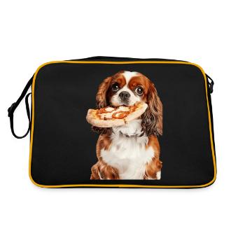 Cavalier King Spaniel - Retro Tasche - Schwarz/Gold - Hinten