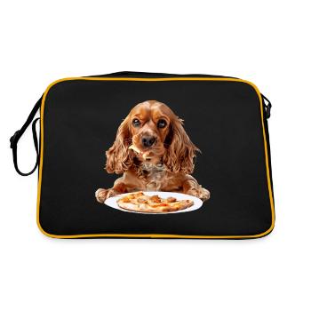 Cocker Spaniel - Retro Tasche - Schwarz/Gold - Hinten