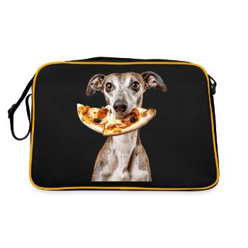 Windhund - Retro Tasche - Schwarz/Gold - Hinten