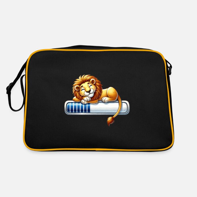 Lion endormi mignon sur la barre de chargement Sac Retro