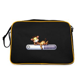 Girafe mignonne se relaxant sur la poutre de chargement - Sac Retro - noir/or - Dos