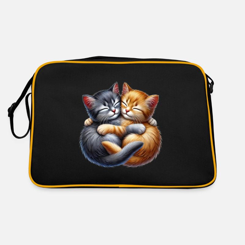 Deux chatons câlins dans une étreinte affectueuse Sac Retro