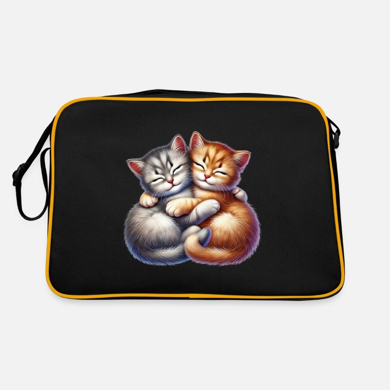 Deux chatons câlins dans une étreinte affectueuse Sac Retro