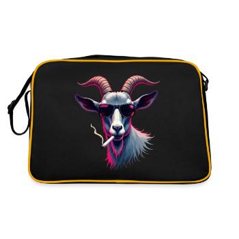 Chèvre avec des lunettes de soleil motif animal chèvres fumantes - Sac Retro - noir/or - Dos
