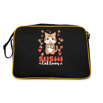 Rouleau de sushi Sushi Cat Lover - Sac Retro - noir/or - Dos